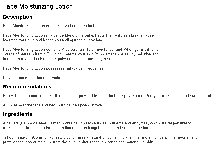 Buy Face Moisturizing Lotionl online